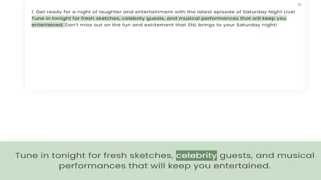 Video thumbnail for Tune in tonight for fresh sketches, celebrity guests, and musical performances that will keep you entertained. Don't miss out on the fun and excitement that SNL brings to your Satur