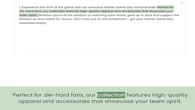 Video thumbnail for die-hard fans, our collection features high-quality apparel and accessories that showcase your team spirit. Whether you're at the stadium or watching from home, gear up in style and support the Steelers as they battle for victory. Don't m