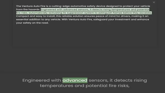 Video thumbnail for from fire hazards. Engineered with advanced sensors, it detects rising temperatures and potential fire risks, automatically activating its suppression system to extinguish flames before they escalate. Compact and easy to install, this