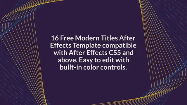 Video thumbnail for 16 Free Modern Titles After Effects Template