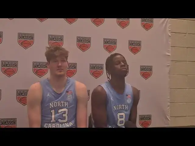 Video thumbnail for UNC coach Hubert Davis, Henri Veesaar and Caleb Wilson press conference after win over Ohio State