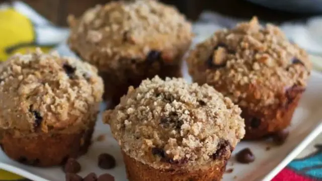 Video thumbnail for Whole Wheat Chocolate Chip Banana Peanut Butter Muffins recipe
