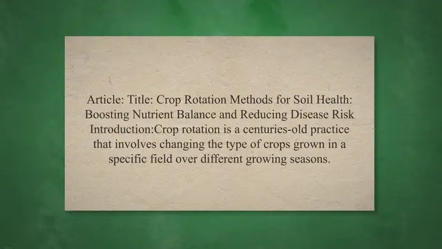 Video thumbnail for Crop Rotation Methods for Soil Health