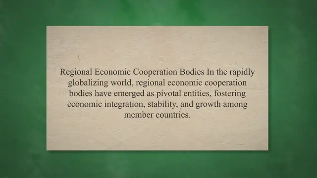 Video thumbnail for Regional Economic Cooperation Bodies