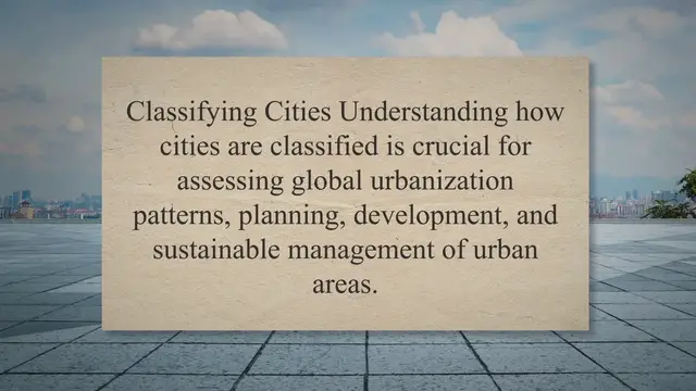 Video thumbnail for Classifying Cities