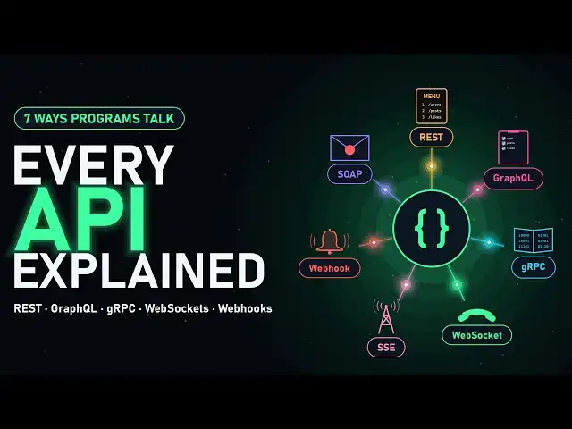 Video thumbnail for Every API Explained: REST, GraphQL, gRPC, WebSockets & Webhooks