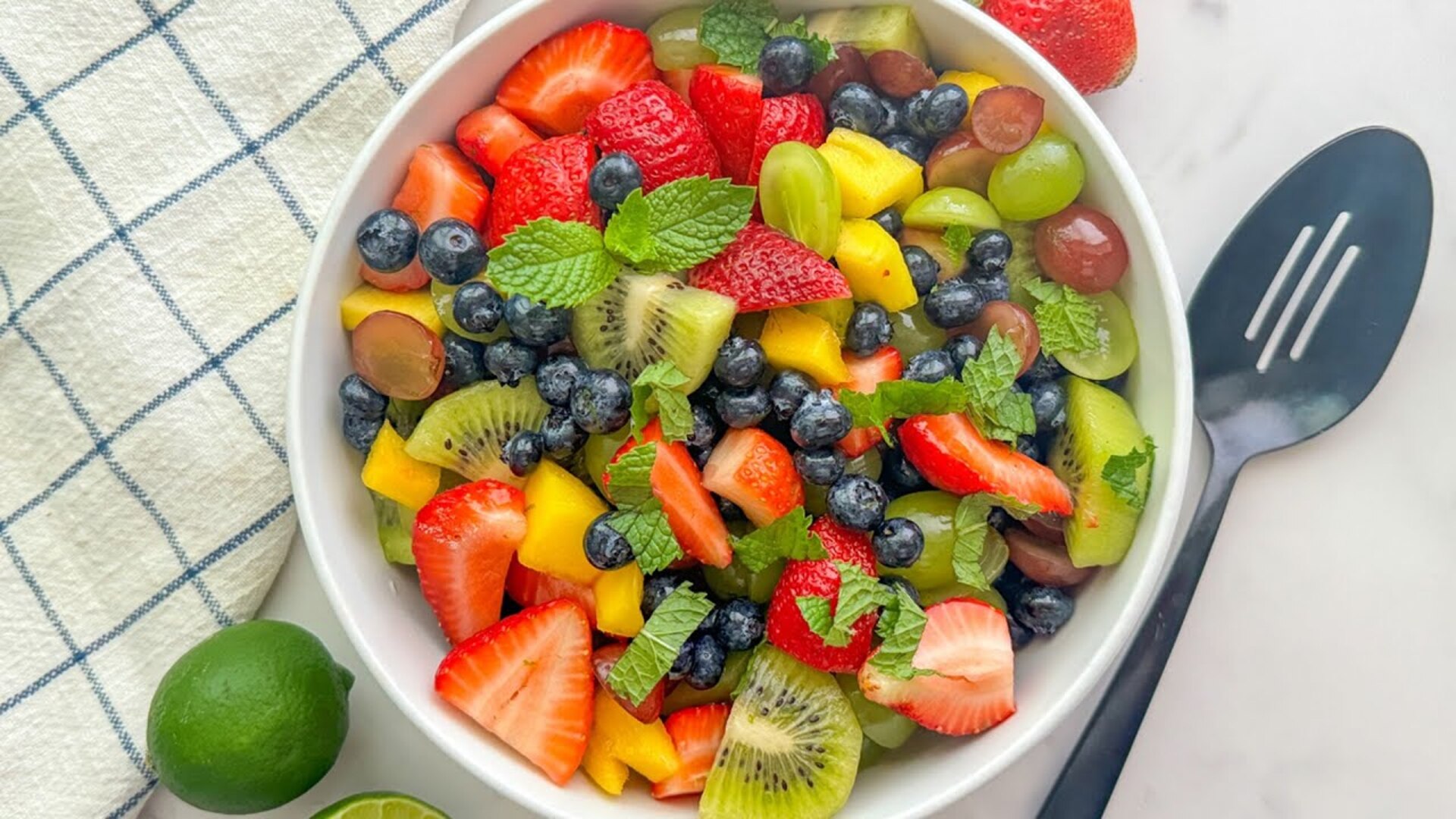 Video thumbnail for Simple Fruit Salad With Honey-Lime Dressing Recipe