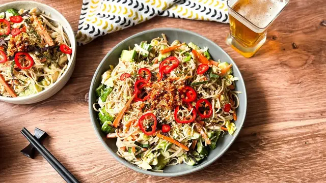 'Video thumbnail for Give Leftover Rotisserie Chicken New Life And Make This Chilled Soba Salad'