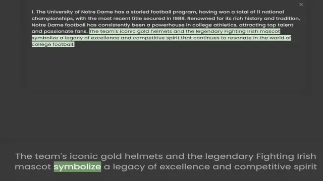 Video thumbnail for championships, with the most recent title secured in 1988. Renowned for its rich history and tradition, Notre Dame football has consistently been a powerhouse in college athletics, attracting top talent and passionate fans. The team's ico