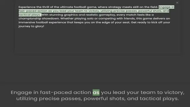Video thumbnail for fast-paced action as you lead your team to victory, utilizing precise passes, powerful shots, and tactical plays. With stunning graphics and realistic gameplay, every match feels like a championship showdown. Whether playing solo or c
