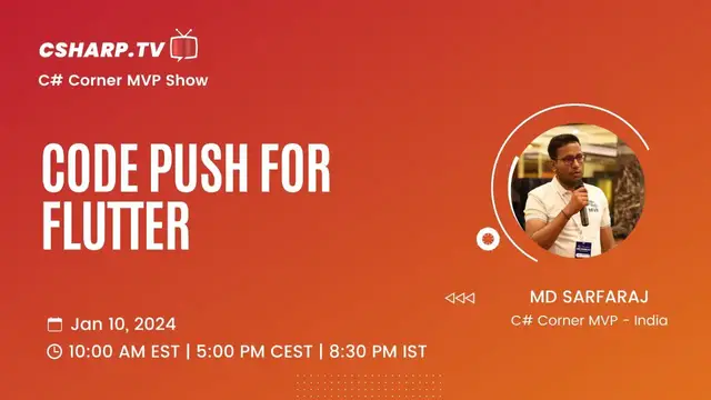 'Video thumbnail for Code Push for Flutter - MVP Show ft. MD Sarfaraj'