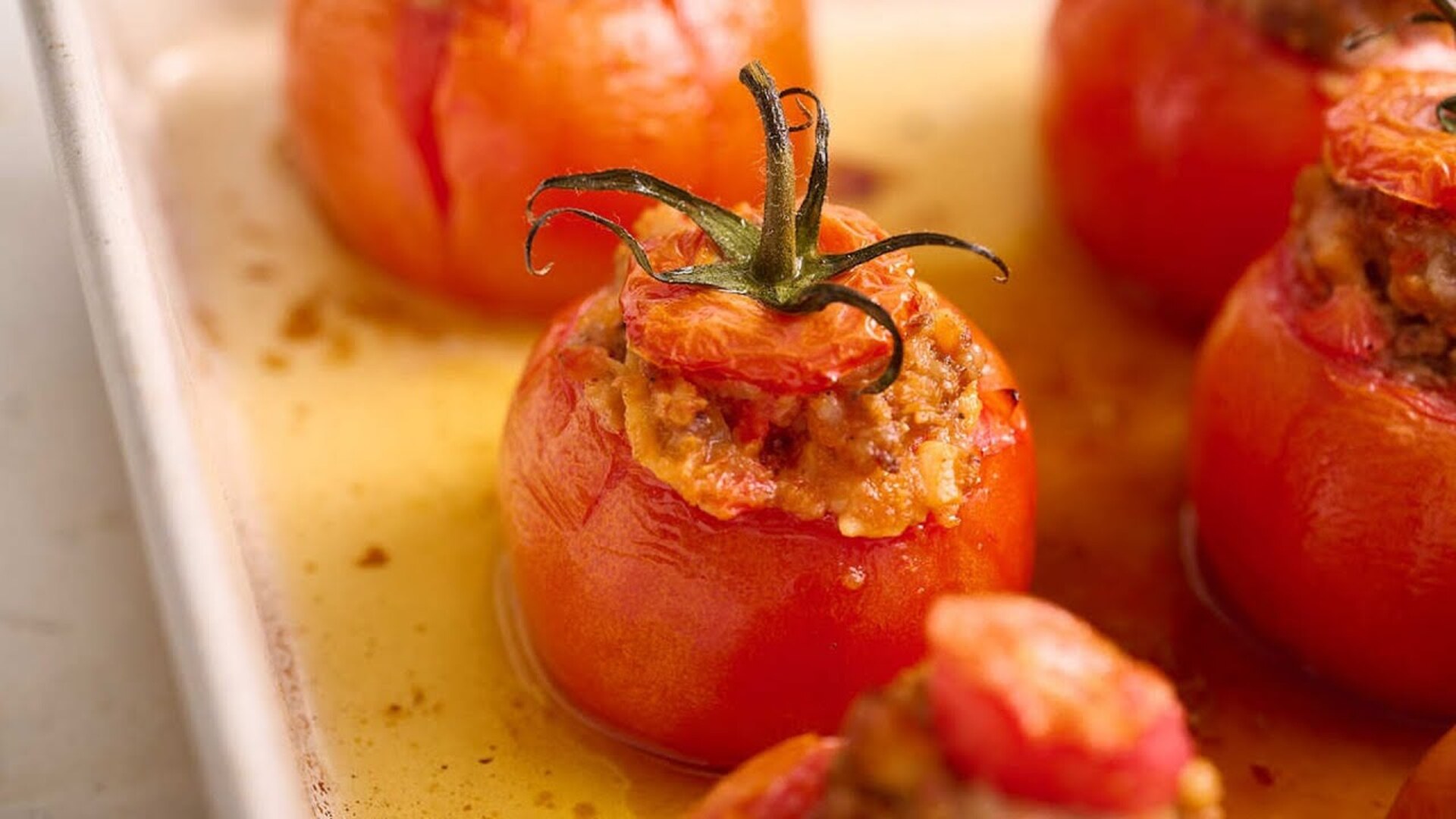 Video thumbnail for Pimento Cheese And Sausage-Stuffed Tomatoes Recipe