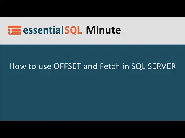 Video thumbnail for How to Page Data using Offset and Fetch | Essential SQL