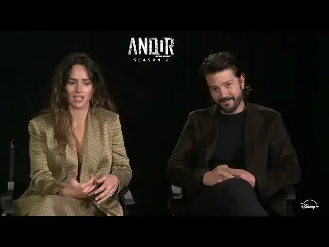 'Video thumbnail for Andor Season 2 video interview Diego Luna and Adria Arjona'