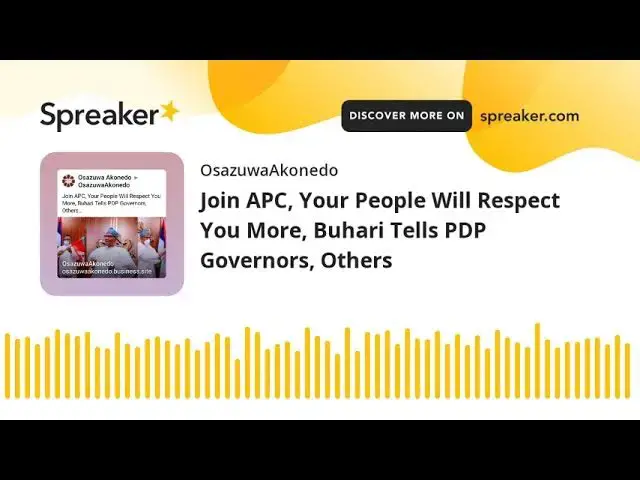 Video thumbnail for Join APC, Your People Will Respect You More, Buhari Tells PDP Governors, Others