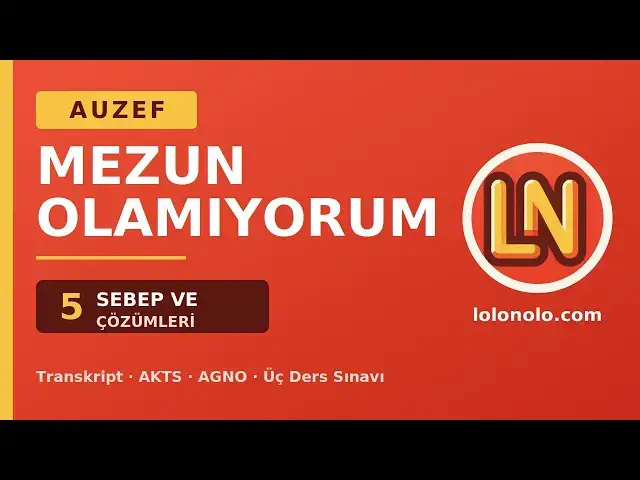 Video thumbnail for AUZEF'te Neden Mezun Olamıyorsunuz? İşte 5 Sebep ve Çözümü