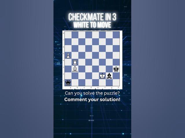 Video thumbnail for Can you solve this chess puzzle?  Checkmate in 3 - White to move.   #chesspuzzle #chesspuzzles