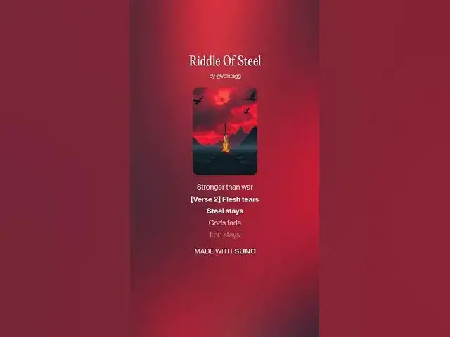 Video thumbnail for Riddle Of Steel