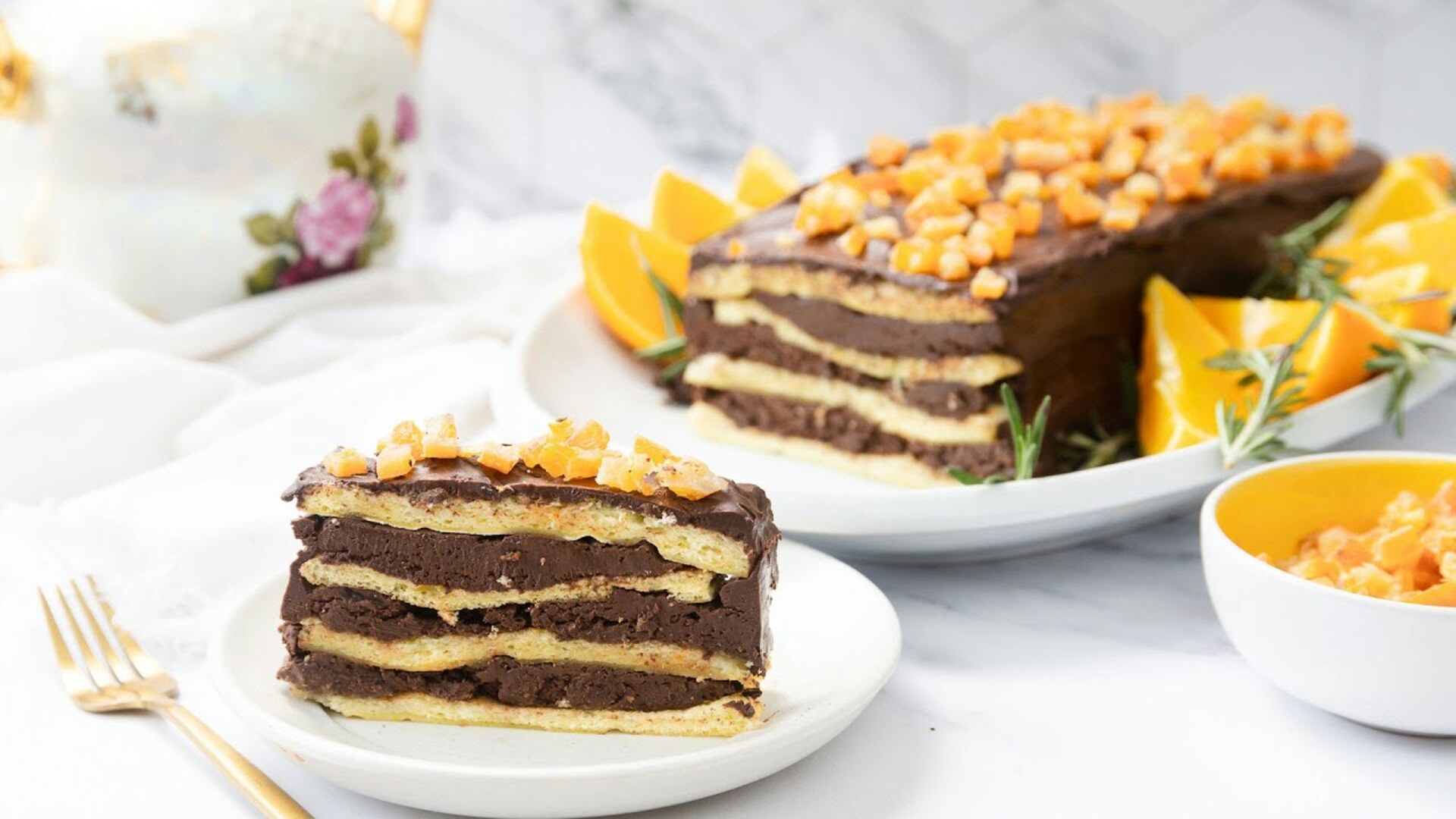 Video thumbnail for 7-Layer Chocolate Orange Passover Cake Recipe
