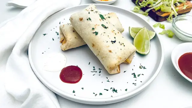 'Video thumbnail for 5-Ingredient Air Fryer Beef Chimichangas Recipe'