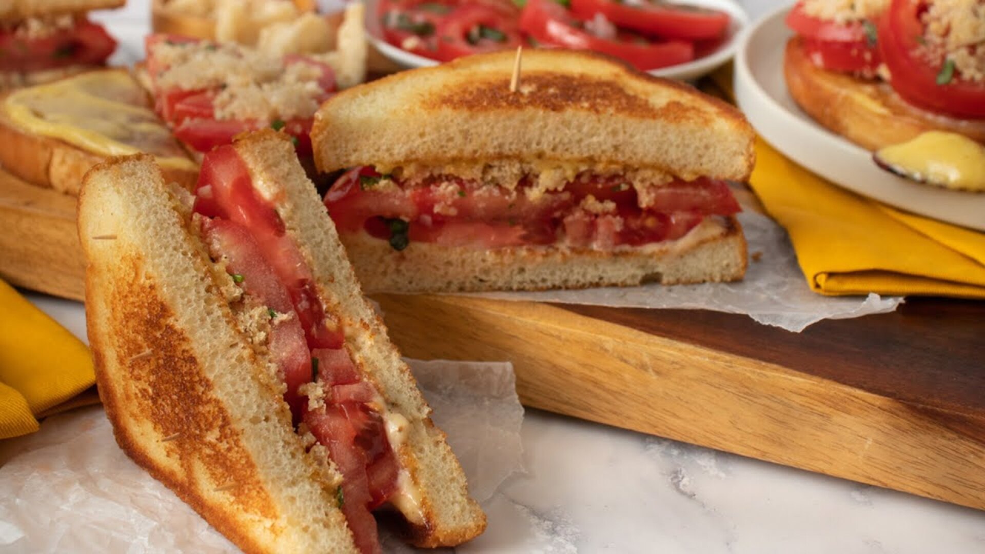 Video thumbnail for Best Southern Tomato Sandwich Recipe