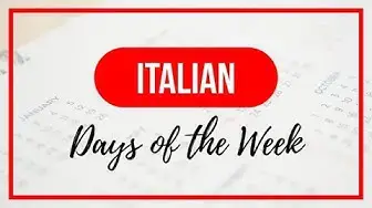 Video thumbnail for Spell and Pronounce Days of the Week in Italian