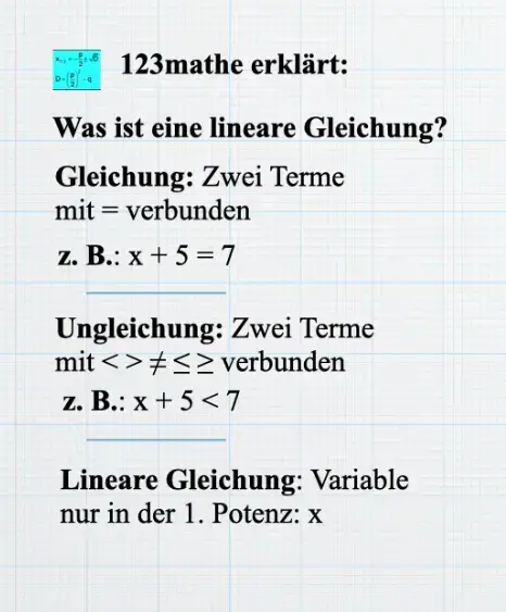 'Video thumbnail for Lineare Gleichung, was ist das'