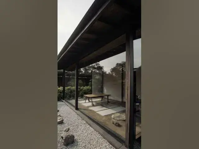 Video thumbnail for Minimalist Glass Tea House: Japanese-Style Tiny Home with Rock Garden  #tinyhome #zen #home
