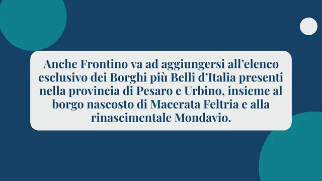 Video thumbnail for FRONTINO, IL SALOTTO DEL MONTEFELTRO