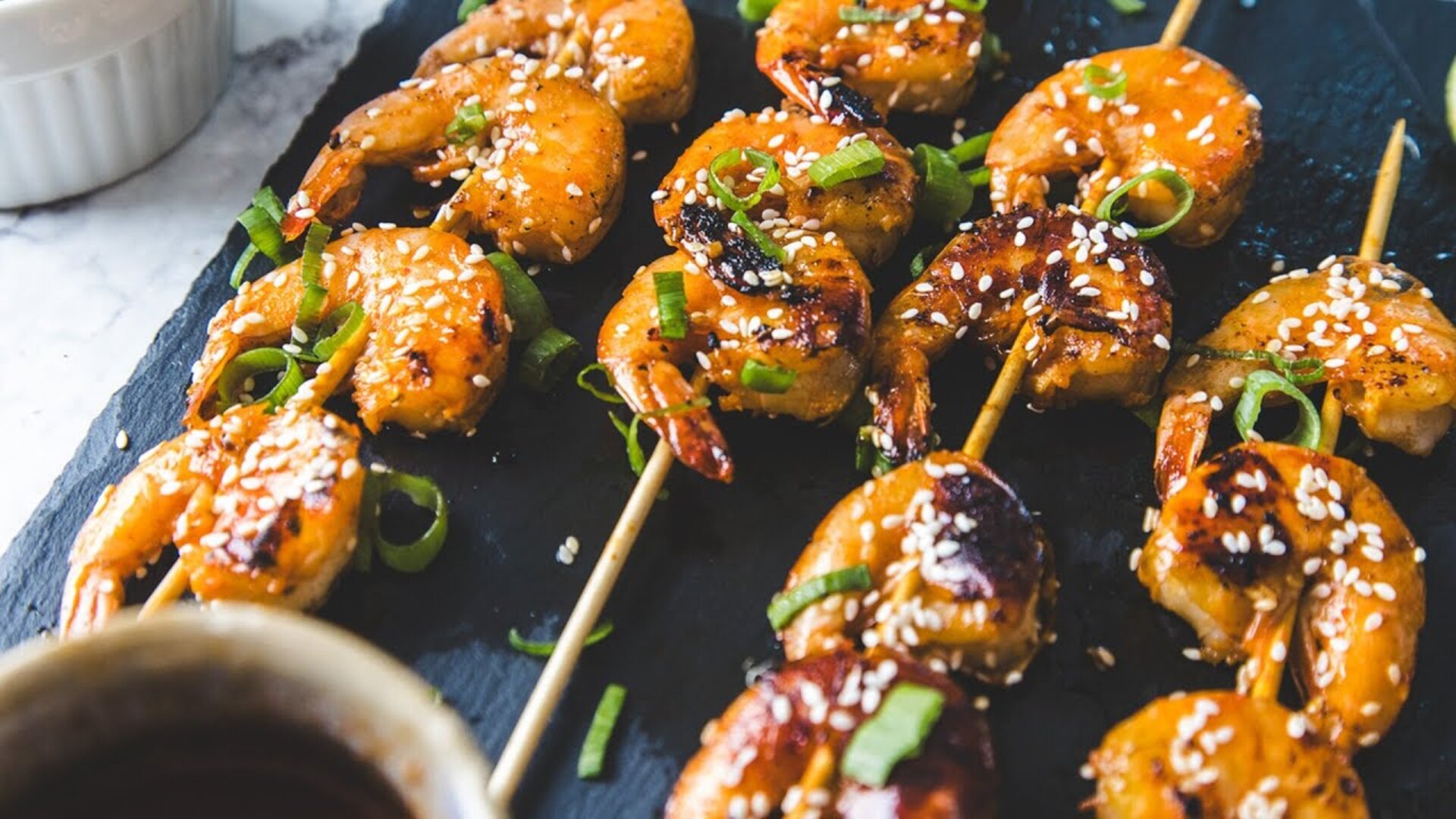Video thumbnail for Sweet And Spicy Gochujang Shrimp Skewers Recipe