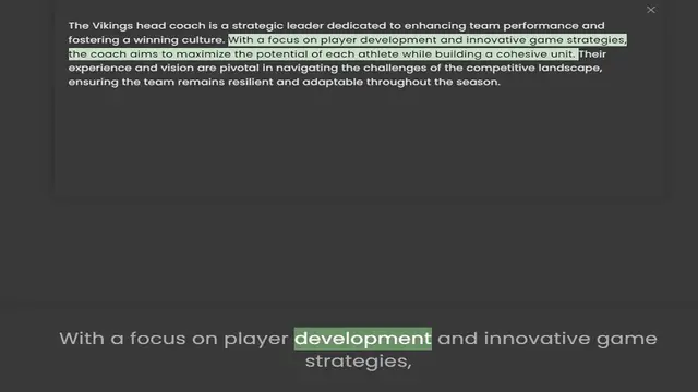 Video thumbnail for fostering a winning culture. With a focus on player development and innovative game strategies, the coach aims to maximize the potential of each athlete while building a cohesive unit. Their experience and vision are pivotal in naviga