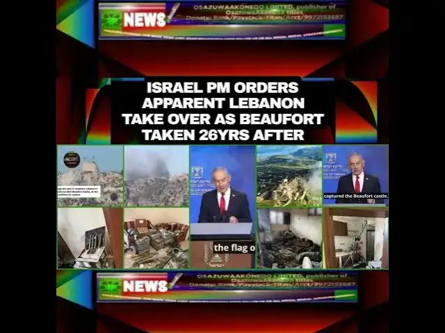 Video thumbnail for Israel PM Orders Apparent Lebanon Take Over As Beaufort Taken 26yrs After
