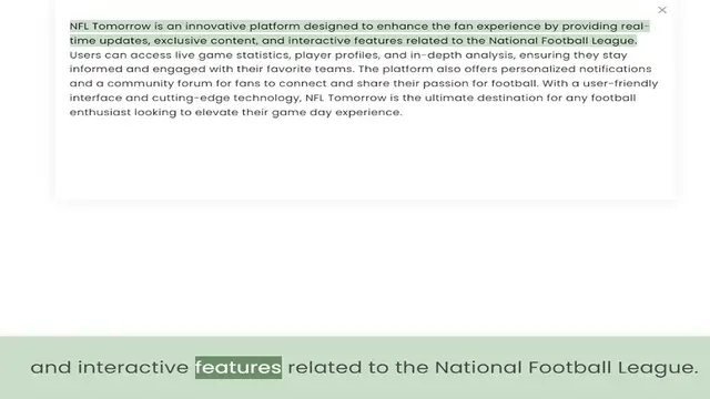 Video thumbnail for time updates, exclusive content, and interactive features related to the National Football League. Users can access live game statistics, player profiles, and in-depth analysis, ensuring they stay informed and engaged with their favorite