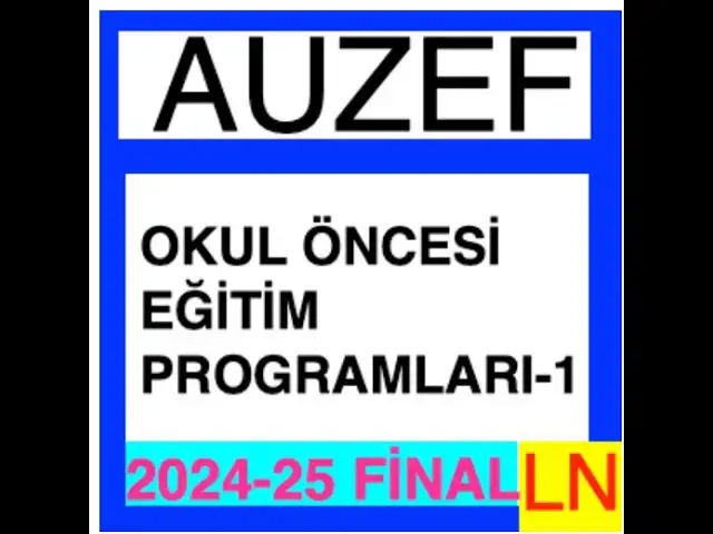 Video thumbnail for Auzef Okul Öncesi Eğitim Programları 2024 - 2025 Final Soruları