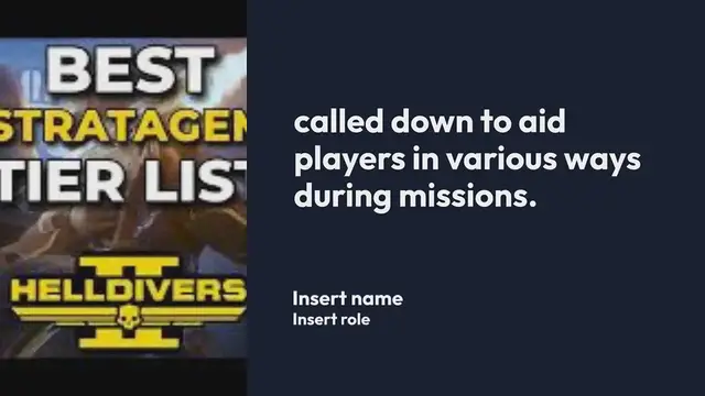Video thumbnail for Best Stratagems Helldivers 2