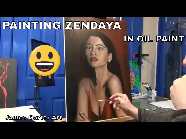 Video thumbnail for Zendaya Portrait Oil Painting (1 Minute Painting)