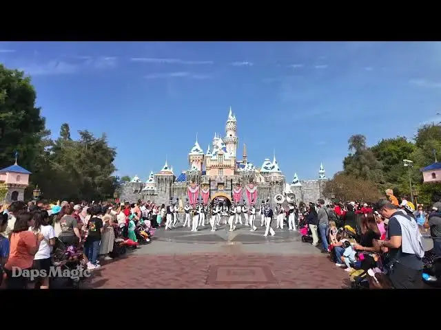 'Video thumbnail for Disneyland Band with Mickey and Friends in Front of Sleeping Beauty Castle at Disneyland 4K'