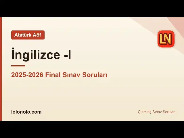 Video thumbnail for Ata Aöf İngilizce I 2025-2026 Final Soruları