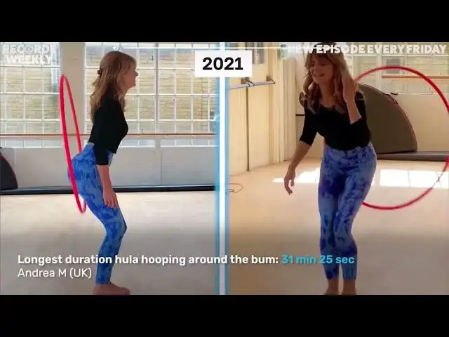 Video thumbnail for Longest duration hula hooping around the bum! 🍑😂