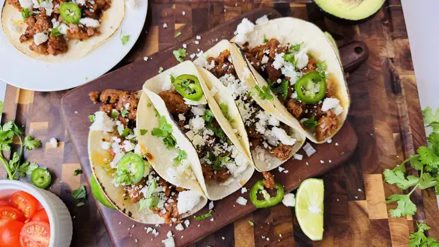 Video thumbnail for Chorizo Street Tacos Recipe
