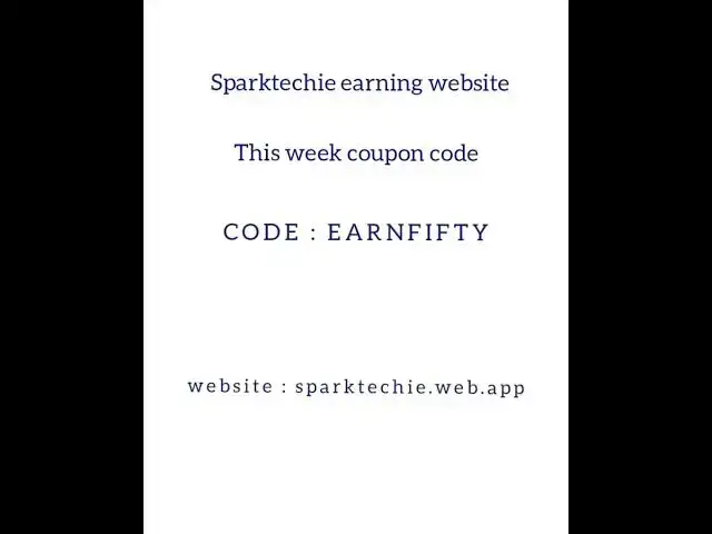 'Video thumbnail for This Video contain paid promotion sparktechie earning website coupon code'