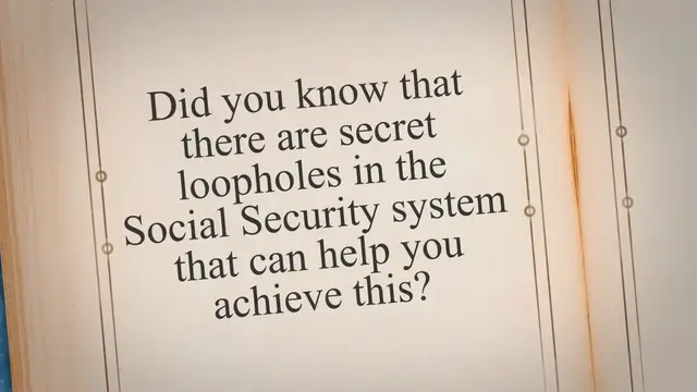 Video thumbnail for Retire Early and Live the Good Life: Learn the Sneaky Loopholes in Social Security!