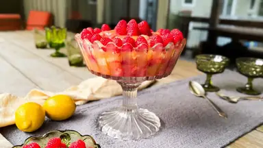 'Video thumbnail for This 3-Ingredient Raspberry Lemonade Trifle Will Give Your Party A British Flair'