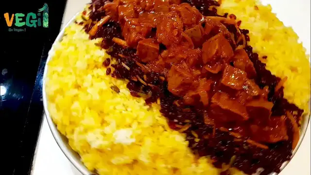 'Video thumbnail for Vegan meat stew / gheymeh nesar, authentic and traditional Iranian food, very tasty and delicious'