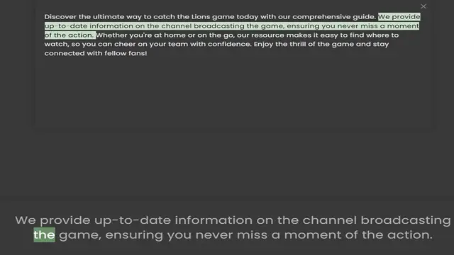 Video thumbnail for up-to-date information on the channel broadcasting the game, ensuring you never miss a moment of the action. Whether you're at home or on the go, our resource makes it easy to find where to watch, so you can cheer on your team with confid