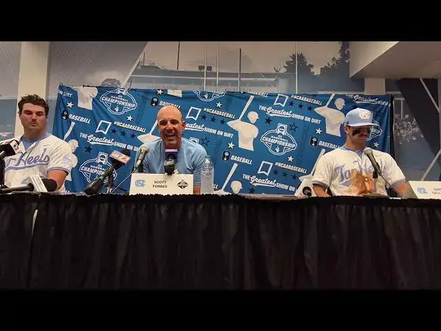'Video thumbnail for UNC's Jake Knapp, Scott Forbes and Gavin Gallaher after the Heels roll past Holy Cross'