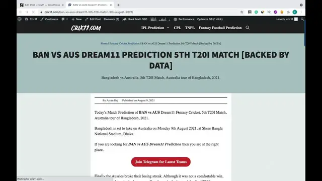Video thumbnail for BAN VS AUS DREAM11 PREDICTION 5TH T20I MATCH Bangladesh vs Australia Dream11 Team