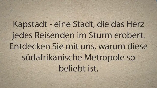 'Video thumbnail for Kapstadt: Darum lieben Alle diese Stadt'