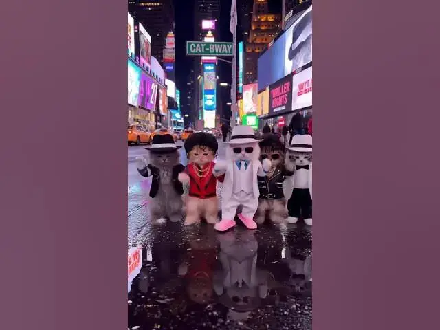 Video thumbnail for Dancing cats at Times Square