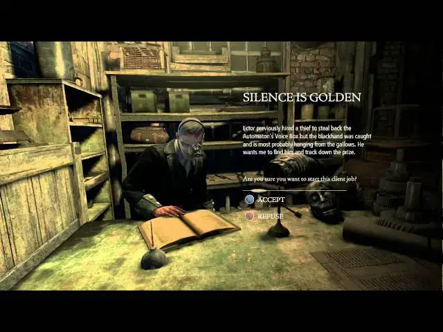 Video thumbnail for Thief 4 - Chap 4 A Friend in Need: Silence is Golden Side Mission Accepted (Metal Man Voice Box) PS4